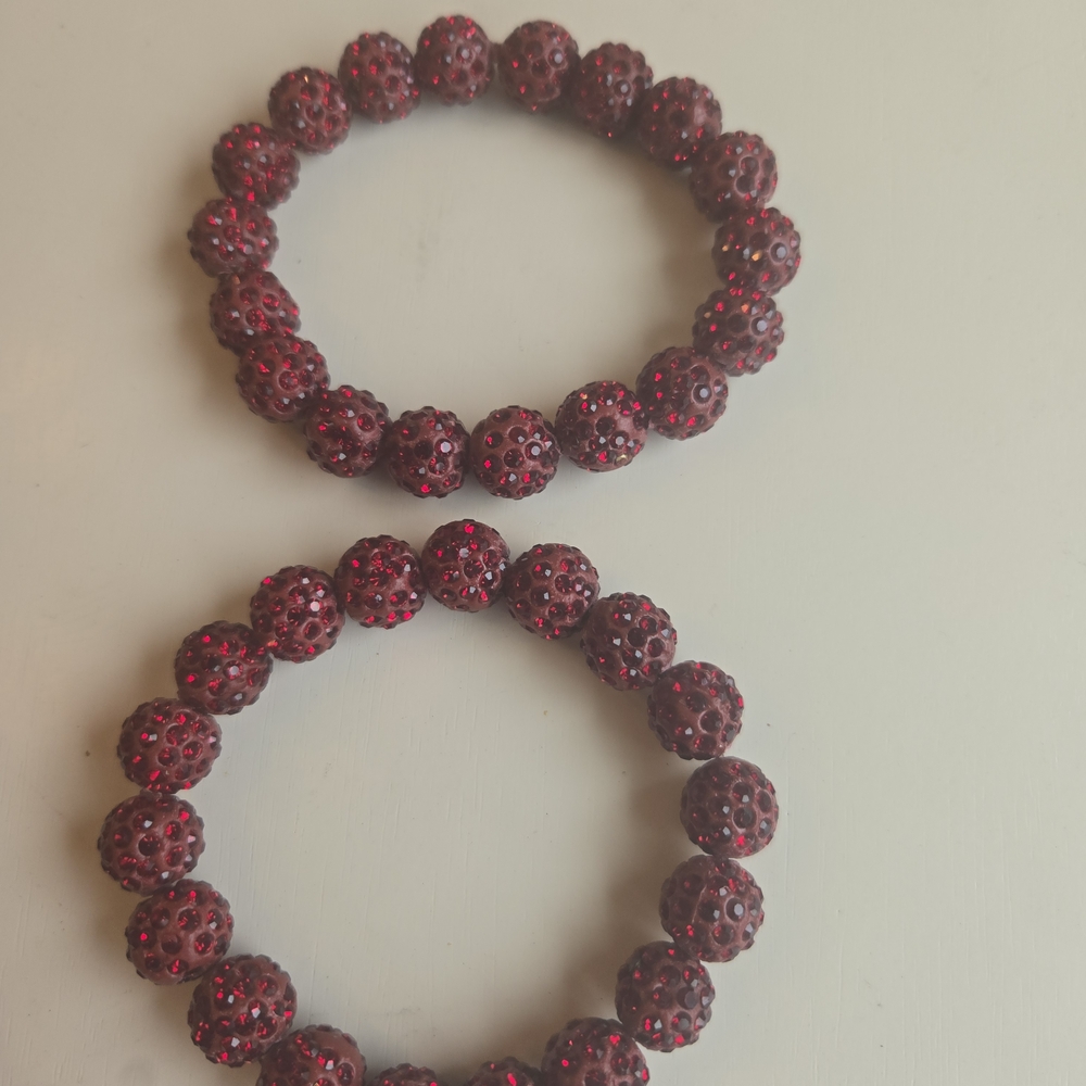 Elegant Red Beaded Bracelet Set